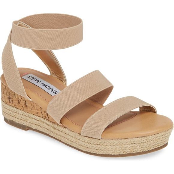 Steve‎ Madden Kids' Jbandi Espadrille Wedge Sandal, J Bandi, Natural Size 4 - Picture 1 of 7